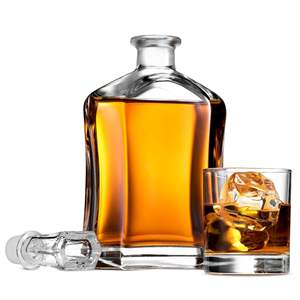 Decanter in Vetro Moderno e Lussuoso da 23,75 oz con Tappo Geometrico Ermetico, Logo Personalizzabile per Vino e Whisky, Ottima Idea Regalo - Product Image 2