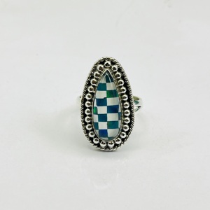 Anillo de Plata de Ley 925, anillo de plata, anillo de piedra a cuadros, anillo hecho a mano, anillo bohemio, anillo de moda, anillo de diseñador, anillo de moda - Product Image 1
