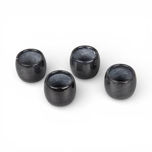 Ensemble d'anneaux de serviette en marbre noir brillant pour une présentation de table dramatique et sophistiquée, unique - Product Image 1