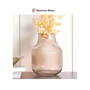 Florero de cristal ancho Vertical de lujo más vendido, hermoso jarrón de cristal para decoración del hogar - Product Image 6
