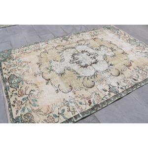 3x5.9 ft Vintage Turkish Rug, Accent Rug, <b>Brown</b> <b>Wool</b> Rug - Product Image 4