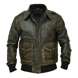 Chaqueta Bomber de Cuero Clásica, Cálida y Cómoda para Uso Diario, Chaqueta Bomber de Cuero, Estilo Moderno e Informal - Product Image 1