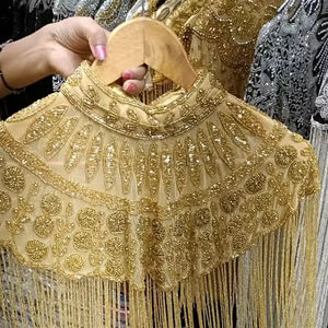 Belle Cape Burlesque Festive Paillettes Perlées Silhouette Droite Taille Naturelle Attache le Cou pour Capes Vêtements de Festival - Product Image 4