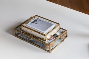Clear Glass <b>Box</b> with Gold Brass Frame Hinged Glass Jewelry Case Decorative Glass Display <b>Box</b> Wedding Gift <b>Keepsake</b> Organizer - Product Image 5