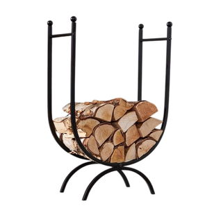 Étagère de rangement en fer forgé pour ranger les bûches, petit support à bois de chauffage pour l'intérieur et l'extérieur, support à bûches en métal robuste, meilleure forme - Product Image 5