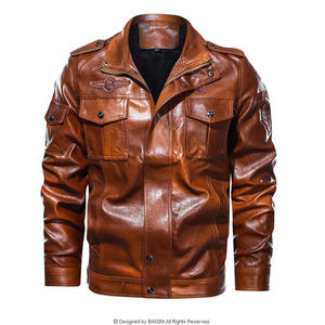แจ็กเก็ตหนังสำหรับผู้ชายแจ็กเก็ตแฟชั่นหนังแท้สำหรับผู้ชายดีไซน์ใหม่ออกแบบโลโก้ได้ตามต้องการ - Product Image 5