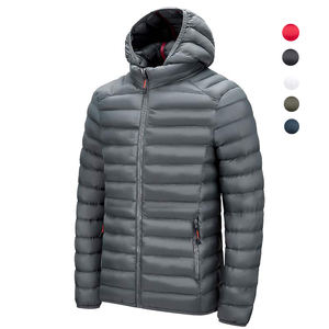 Custom OEM Outdoor Warm Hooded Detachable <b>Hat</b> <b>Men</b> Foldable Into a Bag Down Puffer Jackets - Product Image 1