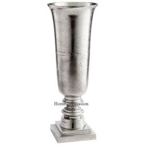 Admirable Designer dernier modèle arrivée vente chaude couleur argent finition aluminium coulé brillant poli trompette Vase approvisionnement - Product Image 1