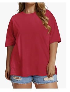 Heavy Cotton Women Plus Size Short Sleeve Crew Neck Tee Bangladesh Factory Wholesale Custom Logo New Arrival Streetwear - Product Image 6