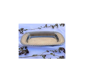 ถาดเสิร์ฟโลหะช็อคโกแลตแกะสลักด้วยมือถาดตกแต่งชิ้นกลางสำหรับงานแต่งงานถาดเสิร์ฟชุบเงิน - Product Image 6