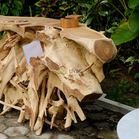 Table Basse en Racine de Teck Faite à la Main, Écologique, Moderne, pour Extérieur ou Intérieur, Meuble d'Appoint Éblouissant, Alliance Artisanat Naturel - Offre Spéciale