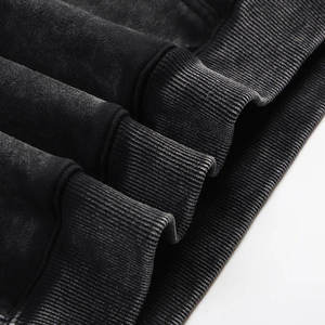 เสื้อฮู้ดบ็อกซี่ของผู้ชายวินเทจผ้าคอตตอน100% 500gsm คอตตอนผ้าครอปเย็บริมผ้าซักกรดเย็บปักฤดูใบไม้ร่วงตามสั่ง - Product Image 4