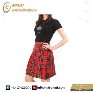 Falda escocesa de tartán tradicional a precio mayorista Falda hasta la rodilla para mujer Pure 12oz Royal Stewart Tartan Size - Product Image 2