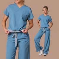 YUHONG – Nouveaux ensembles de tenues médicales confortables et élégants pour femmes, col en V, manches courtes, pantalon large, pour hôpital