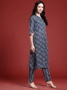 Kurta de algodón puro con estampado de Bandhani con pantalones y Dupatta para mujer, producto a granel, ropa de mujer personalizada - Product Image 5
