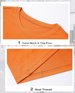 Camiseta de Manga Corta para Mujer, 100% Algodón Personalizable, Color Naranja, Cuello Redondo, Corte Regular, con el Mejor Precio de Fábrica de Bangladesh - Product Image 5