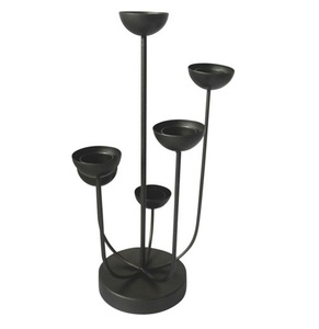 Bougeoir en béton antique noir fantaisie fait à la main Article cadeau de Pâques unique pour la décoration intérieure avec pot à bougie en béton - Product Image 1
