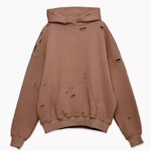 Plaine 100 coton Baggy goutte épaule polaire français éponge pull personnalisé Vintage surdimensionné à capuche fabricants de sweats à capuche - Product Image 3