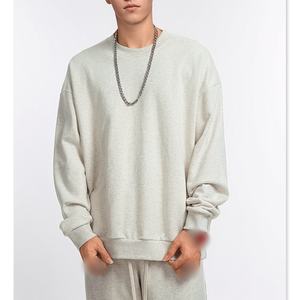 Hot Sale High Quality Custom Long Sleeves Unisex <b>Brown</b> Hoodie Men Heavyweight Cotton Blank Drop Shoulder Ripped Hoodie Men - Product Image 2