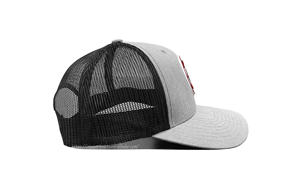 Sombreros de camionero gris brezo con logotipo de PVC en relieve personalizado Gorras ropa deportiva Gorras de camionero para hombre ajustable caza pesca - Product Image 4