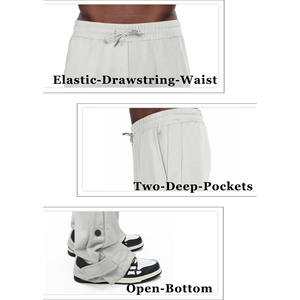 กางเกงผ้าฟลีซสีดำสำหรับผู้ชาย, กางเกงผ้าคอตตอนสีดำกันยับสำหรับผู้ชายกางเกงและกางเกงขายาวผ้าย้อมสีล้วนสำหรับผู้ชาย100% - Product Image 4