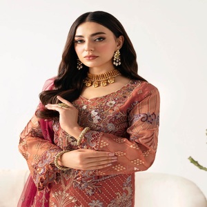 Luxe lourd broderie Ramsha Vol M-11 indien pakistanais robe de mariée Organza Collection vente entière fête porter Lehnga Choli - Product Image 2