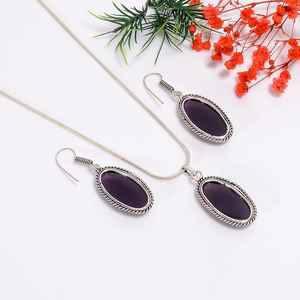 Pierre précieuse améthyste naturelle en argent sterling 925 faite à la main par un designer personnalisé ensemble de bijoux fins pour femmes en gros - Product Image 2