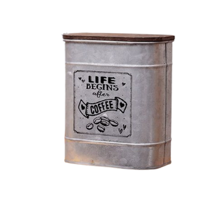 Metal Containers Tabletop Galvanized Storage <b>Canisters</b> Kitchen Countertop Kitchen <b>Canister</b> <b>Set</b> Made in India - Product Image 3