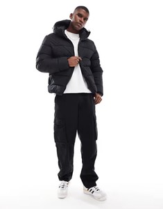 Vente en gros Doudoune matelassée personnalisée légère, imperméable, coupe-vent Baggy surdimensionné à capuche pour hommes Blouson bombardier veste épaisse - Product Image 2