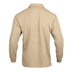Suéter Polo Beige de Manga Larga para Hombre, Estilo Vintage, Textura Tejida, Color Caqui, Corte Ajustado Informal, Abrigado para Invierno, Prendas de Moda de Lujo - Product Image 5