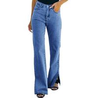 Jeans droits décontractés pour femmes de qualité supérieure, respirants, dernier design, vente en gros, couleur, taille et style personnalisés, ODM