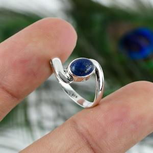 แฟชั่นหรูหราLapis Lazuli Solid 925 เงินสเตอร์ลิงอัญมณีธรรมชาติHandmadeแหวนเครื่องประดับเงินสเตอร์ลิง 925 ประทับตราแหวน - Product Image 2