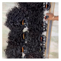 Kutikula keriting alami bebas kusut-Free Indian manusia tunggal mesin tanpa proses pembuluh ganda ekstensi rambut