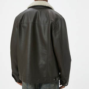 Veste en cuir pour hommes coupe régulière grande personnalité livraison rapide veste en cuir avec logo personnalisé poids lourd à prix réduit - Product Image 3