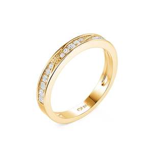 Jeulia วงแต่งงานคลื่นบายพาสทองเหลืองชุบทองสำหรับผู้หญิง - Product Image 2
