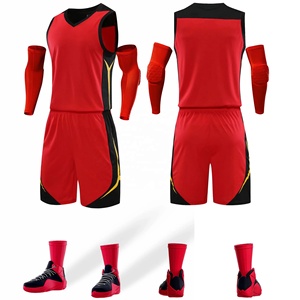 Ensemble de maillots de basket-ball réversibles unisexes personnalisés OEM avec short unisexe de taille supérieure, vêtements de sport respirants avec logo de l'équipe - Product Image 4