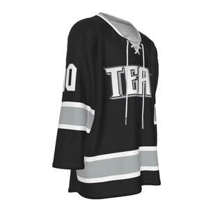 Jersey de Hockey Personalizado en Negro, Gris y Plateado, Estilo Único, Transpirable, Tejido Ecológico de Poliéster/Algodón, el Mejor - Product Image 3