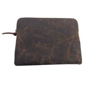 Tùy chỉnh cổ điển nâu da chính hãng trường hợp máy tính bảng dễ dàng để thực hiện unisex dây kéo gần hơn túi duy nhất cho văn phòng hàng ngày sử dụng - Product Image 1