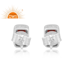 ต่างหูพลอยโกเมนธรรมชาติทำมือ เครื่องประดับสั่งทำสำหรับผู้หญิง ของขวัญสำหรับเธอ - Product Image 4