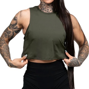 New Streetwear Wholesale Custom Rib <b>Material</b> Casual Wear Crop Top Slim Fit High Quality 220gsm Stretchable Women's Tank Tops - Product Image 1