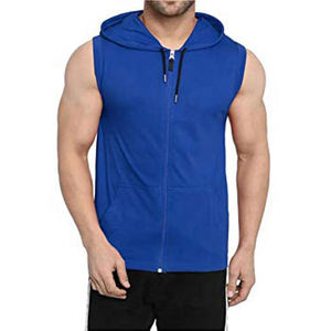 New Design Wholesale OEM Custom Logo Men Sleeve Less New Style Hoodie Pullover Street Wear Hoodies - Product Image 4