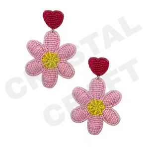 Boucles d'oreilles perlées vintage TEXAS FIGHT pour femme Patriotic Orange White Blue pour mariage ou Memorial Day - Product Image 4