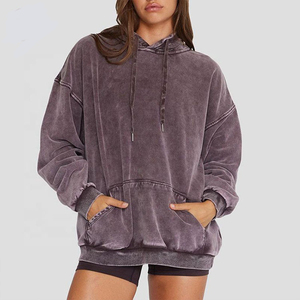 เสื้อฮู้ดดี้ผู้หญิงแฟชั่นใหม่ขายส่ง ไซส์ผู้ใหญ่ ล้างสีแบบแอซิด คุณภาพดี เป็นมิตรกับสิ่งแวดล้อม สวมใส่สบาย เหมาะสำหรับฤดูหนาวและฤดูใบไม้ผลิ - Product Image 3