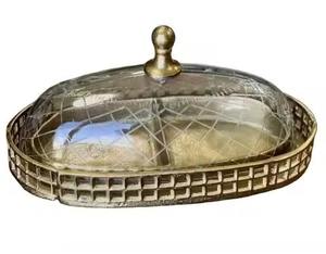 Bol à dattes en métal pur avec finition dorée, adapté aux festivals et aux cérémonies culturelles - Product Image 5