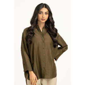 Camisa de Lino 100% para Mujer WM-CS-SS25-511 Talla XL Estilo Casual Formal Retro Simple Larga Otoño Verano Primavera XS Sólida - Product Image 4