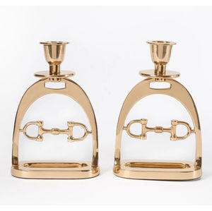 Ensemble de 2 bougeoirs en laiton poli de luxe, design vintage, bougeoirs en métal, décoration d'intérieur, bougeoir de table - Product Image 1