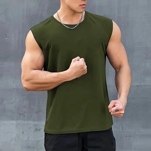 New Customizable Men's Quick-Drying Cotton Vest Streetwear Style XL Size Crewneck Tank <b>Top</b> <b>Sleeveless</b> T-Shirt Vest - Product Image 5