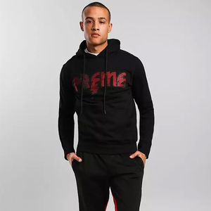 Streetwear vintage délavé à l'acide avec logo en strass personnalisé pull-over bouffant sweats à capuche en éponge française délavés au soleil avec strass - Product Image 1