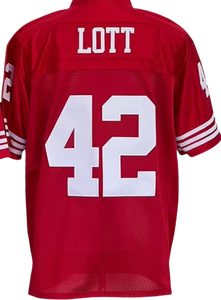 Camiseta Retro de Fútbol Americano Estadounidense con Bordado Vintage de los Años 80, Jerry Rice 8, Steve Young 16, Joe Montana 42, Lott 21, Sanders - Product Image 5