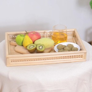 Plateau en rotin naturel rectangulaire élégant plateau décoratif en rotin plateau de thé en gros fait à la main du Vietnam - Product Image 2